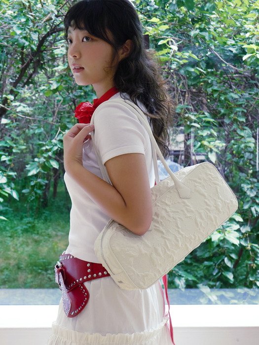 Urban Shoulder flower Bag (Cream)