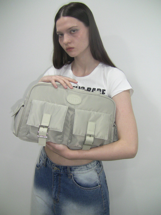 PK Shoulder Bag (nylon)(light grey)