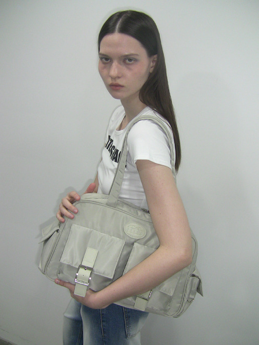 PK Shoulder Bag (nylon)(light grey)