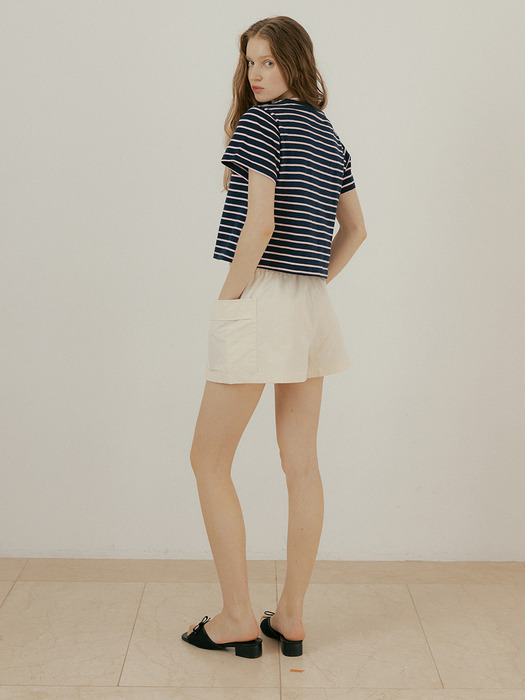 BASIC STRIPE T-SHIRT - NAVY / PINK