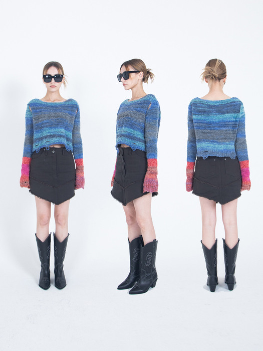 [리퍼브][240] Dolphin Western Boots (Black)