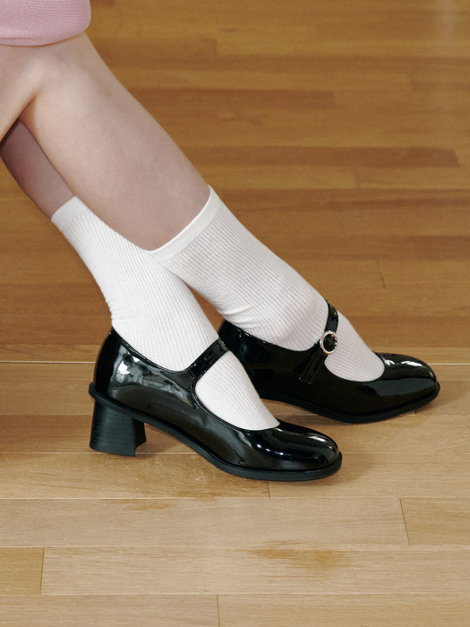 스퀘어 토 메리제인 펌프스 412311003 (6cm/3color)