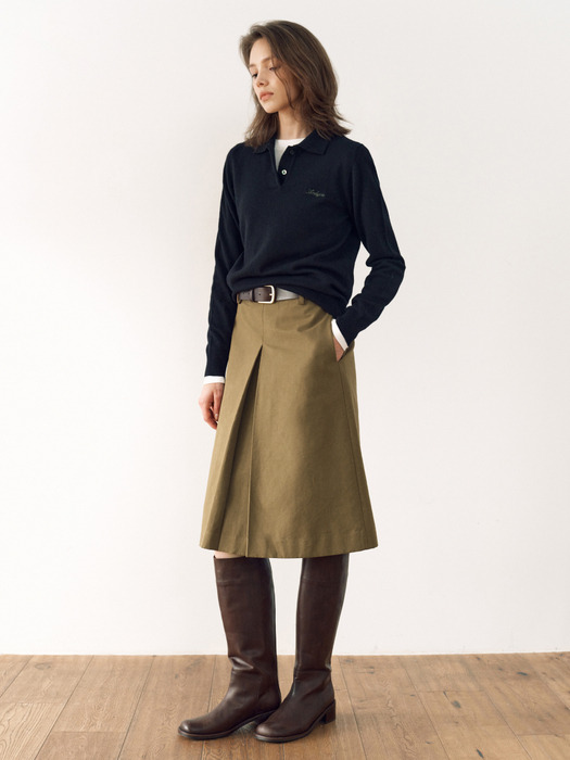 FENCHURCH A-line midi skirt (Khaki)