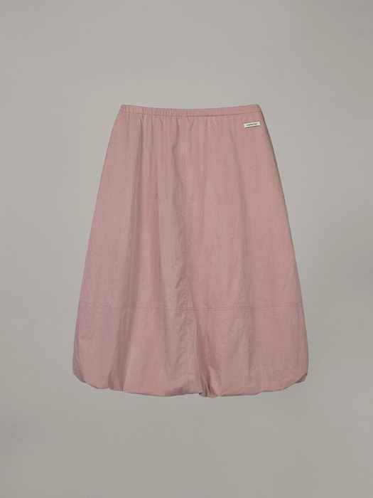 VOLUME LONG SKIRT_PALE PINK