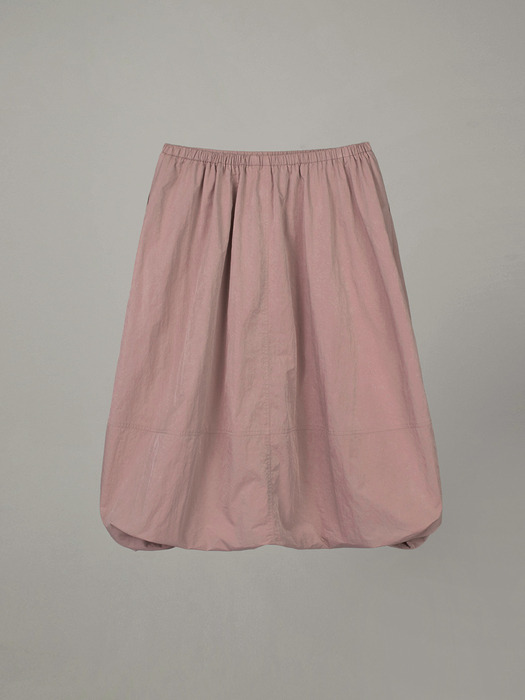 VOLUME LONG SKIRT_PALE PINK