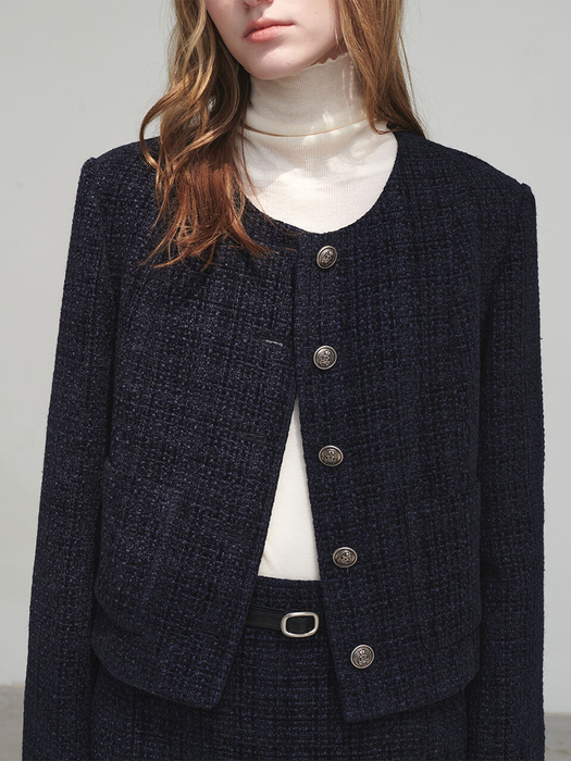 Round-neck Tweed Blazer SW4AJ858-24