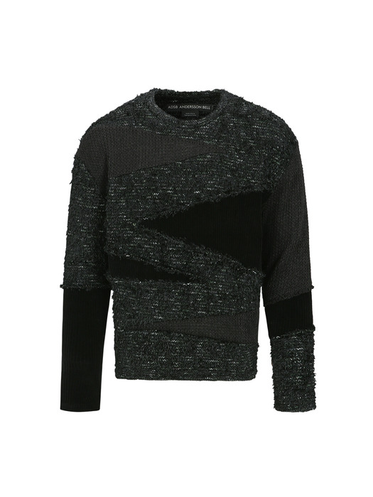 GHILLIE COLOR BLOCK SWEATER atb1170m(BLACK)