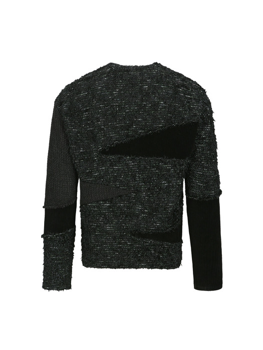 GHILLIE COLOR BLOCK SWEATER atb1170m(BLACK)