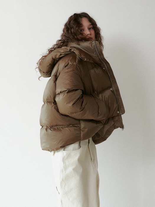 Duck Down Puffer Jacket (Brown)