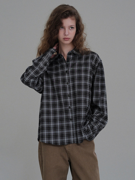 Robin check shirts (black)