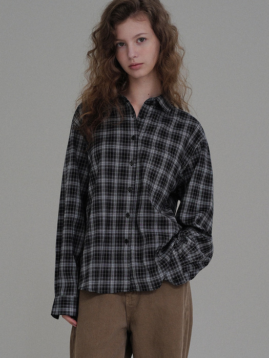 Robin check shirts (black)