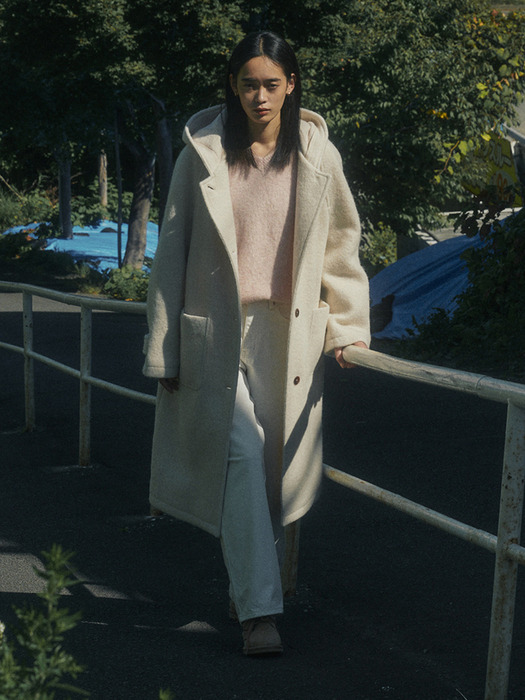ALPACA HOOD LONG COAT_IVORY