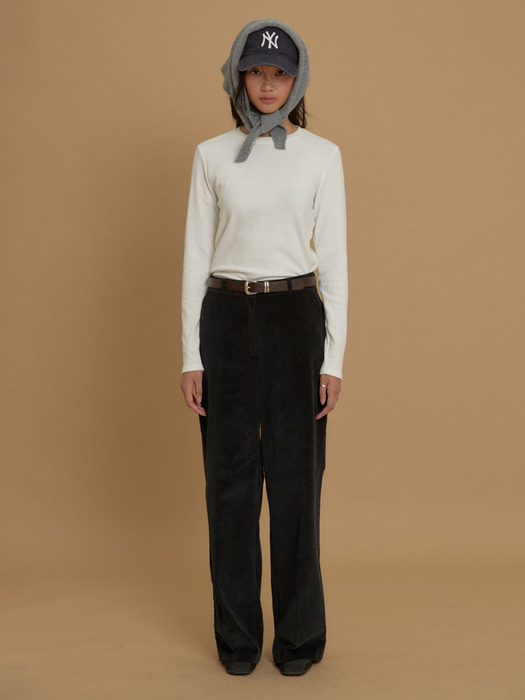 Essential Corduroy Bootcut Pants Black