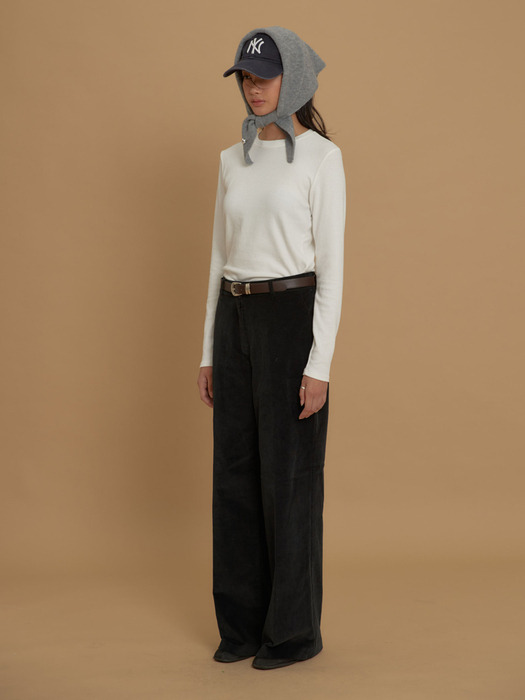 Essential Corduroy Bootcut Pants Black