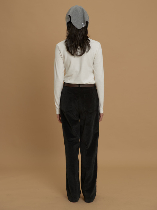 Essential Corduroy Bootcut Pants Black