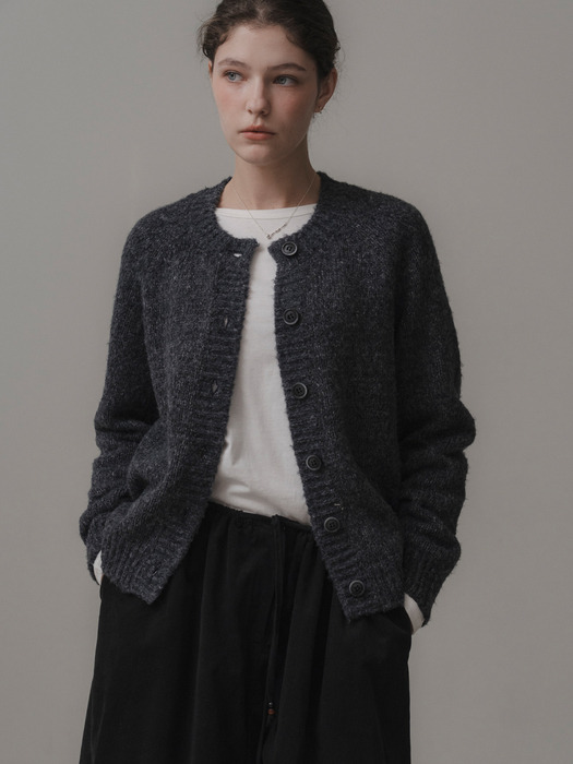 Suave knit cardigan (navy)