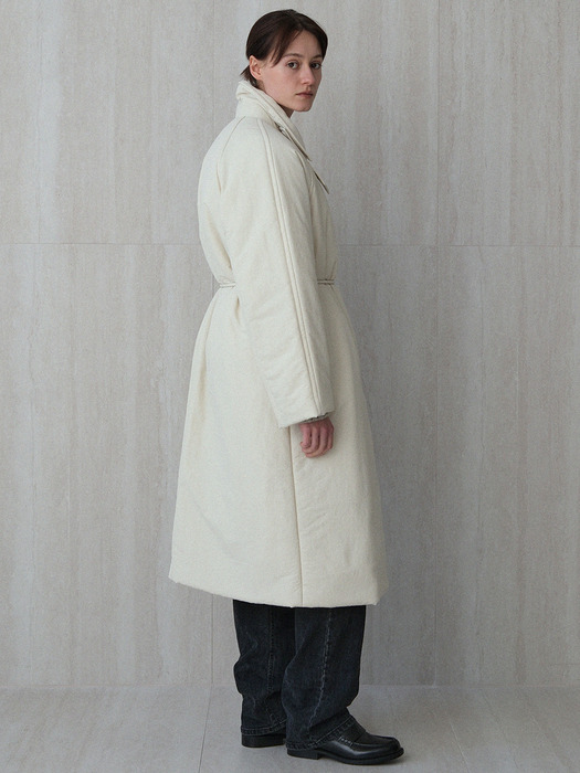 padded balmacaan coat (ivory)