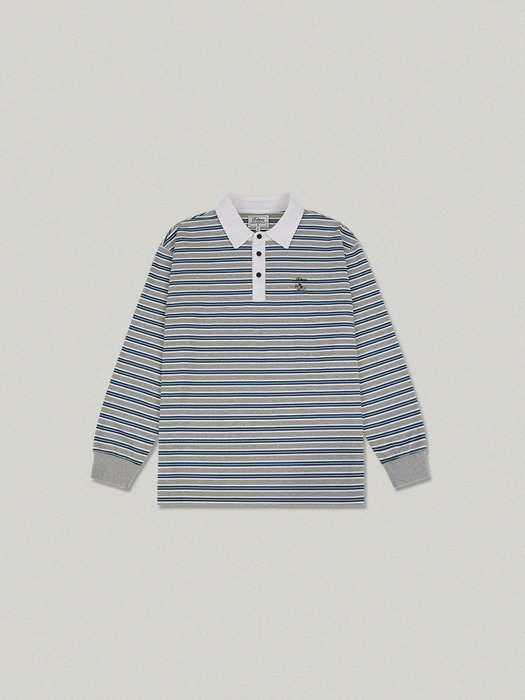 STRIPE RUGBY T-SHIRT [GRAY]