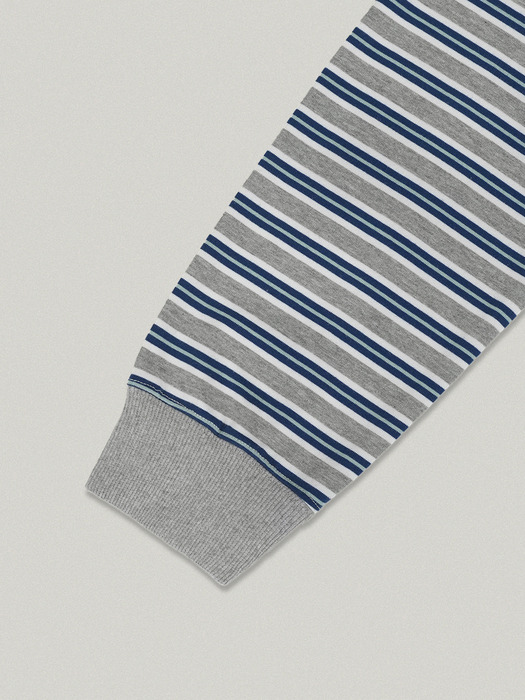 STRIPE RUGBY T-SHIRT [GRAY]