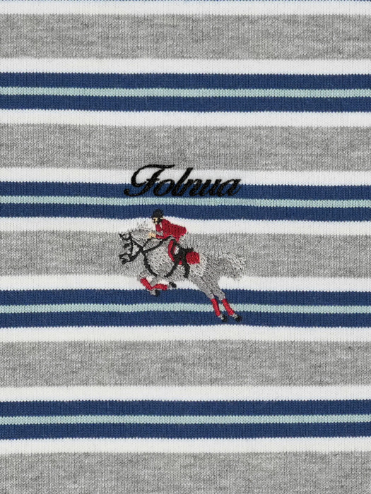 STRIPE RUGBY T-SHIRT [GRAY]