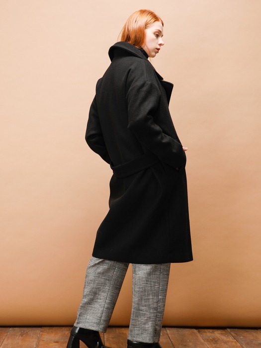 TAILORED DOUBLE WOOL COAT_BLACK