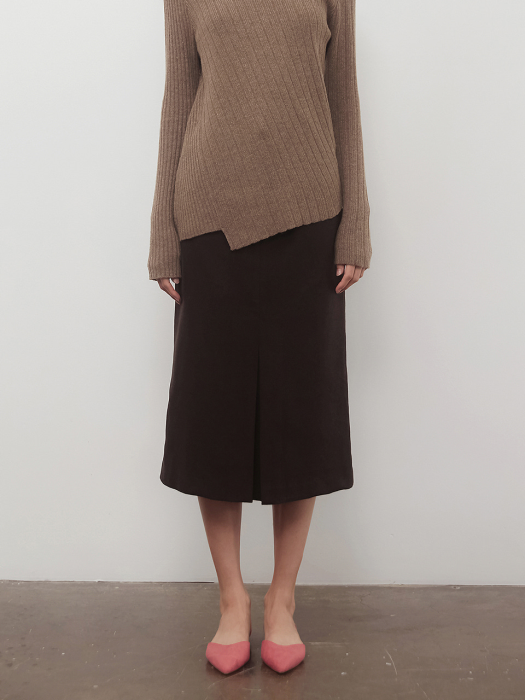 A WOOL TUCK SK_BROWN