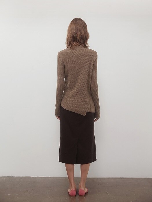 A WOOL TUCK SK_BROWN