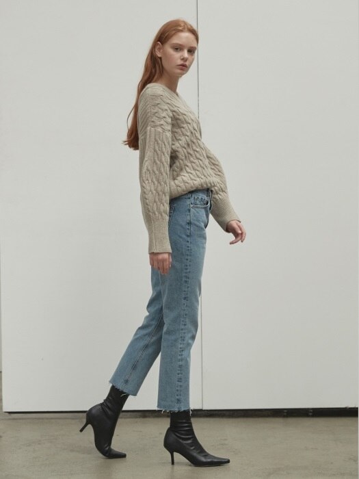 Two way wool pullover [muffler set] [BE]