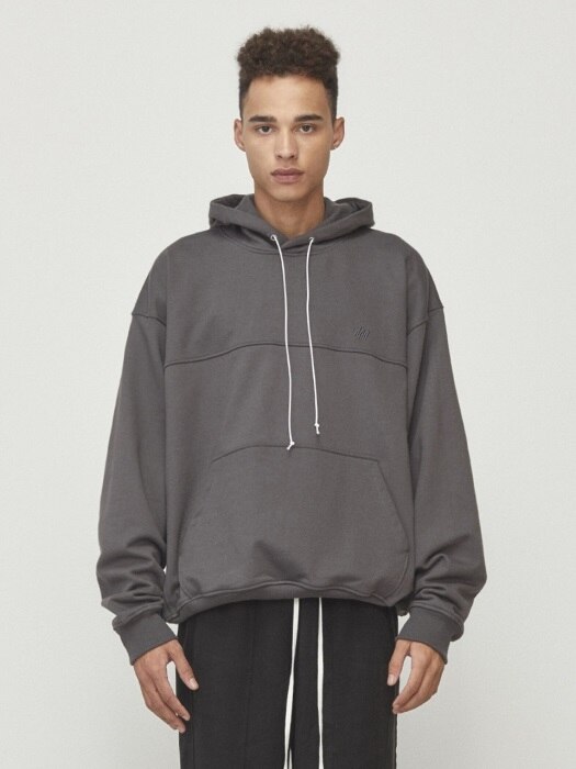 Oversized String Hoodie - Charcoal