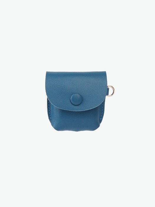 [리퍼브]Button Shoulder AirPods Leather Case Blue