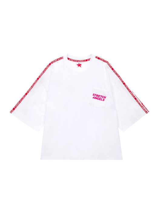 SA logo tape track t-shirt (White)