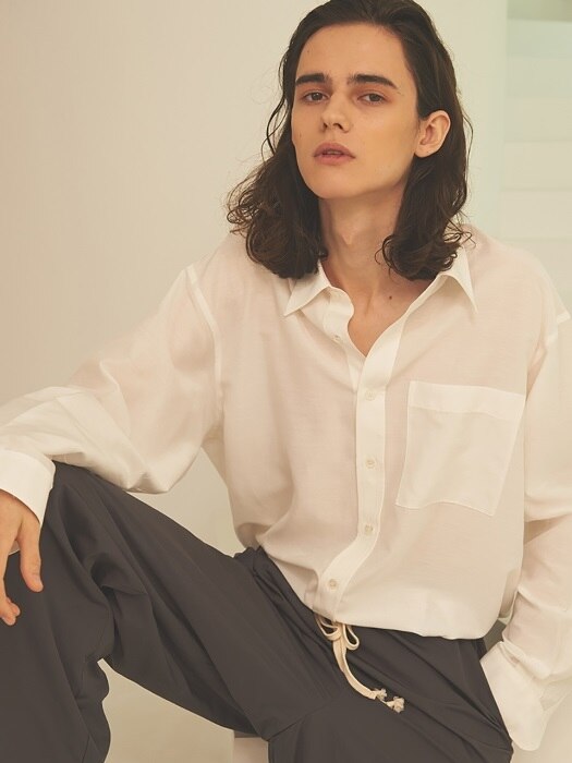 Classic cotton-silk shirt (white)