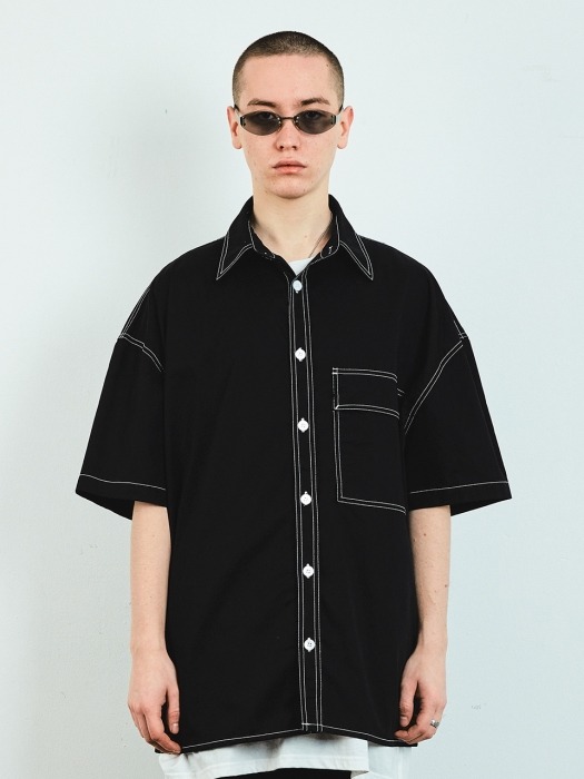 CTRS ST OVER S/S SHIRTS BLACK