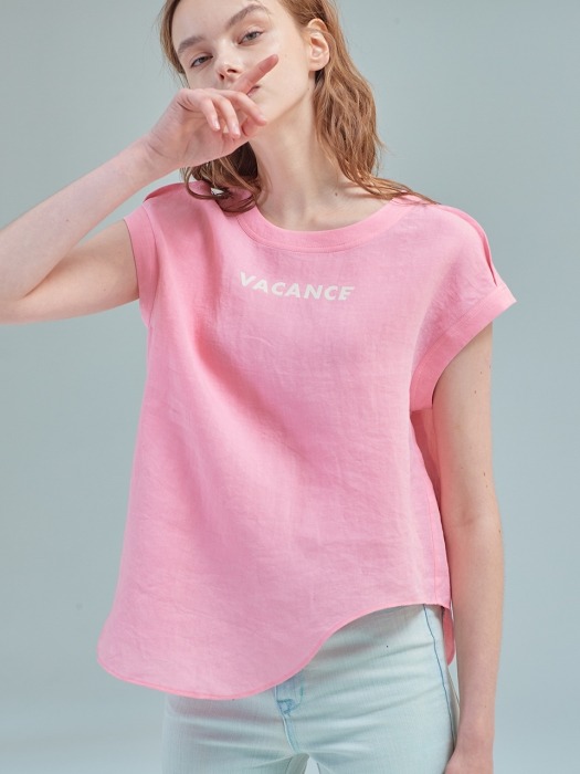 Drawing curve top [Blossom pink]