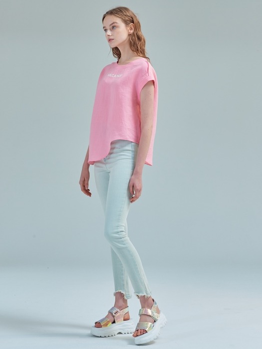 Drawing curve top [Blossom pink]