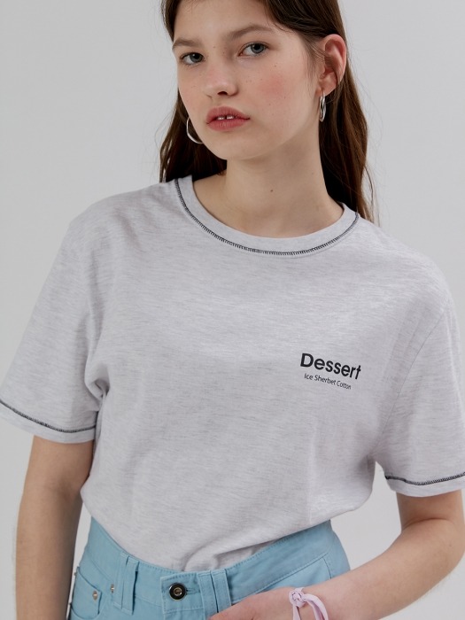 Dessert Stitch Half T Shirt [Grey]