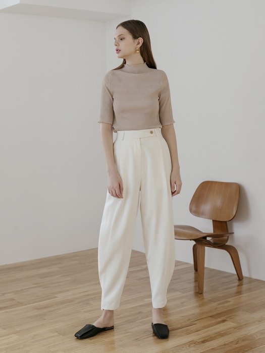 Multi pleated thin mockneck [be]