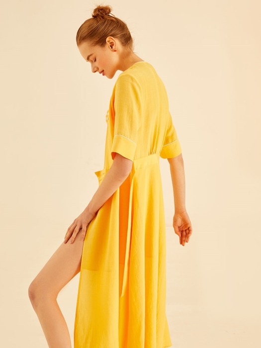 muse wrap long dress[yellow]