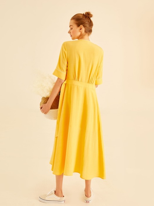 muse wrap long dress[yellow]