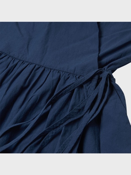 L19SS Cotton Wrap Dress (4 sl) #Navy