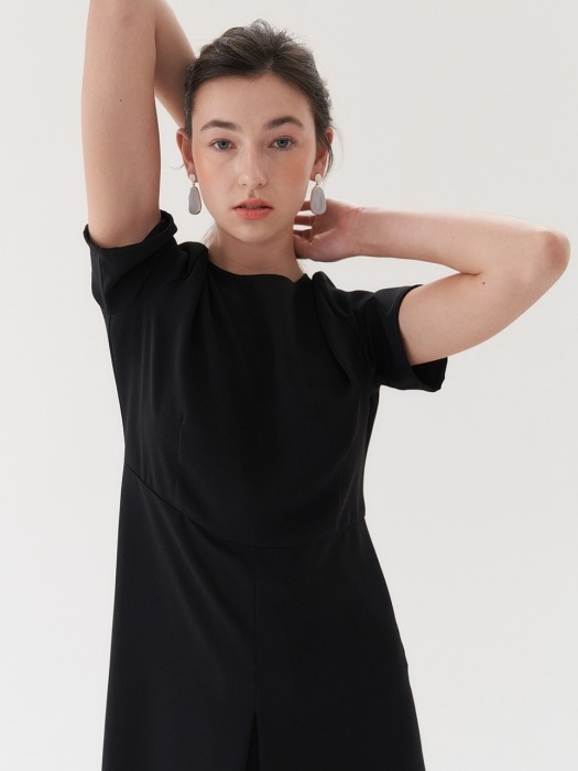 long simple dress-black