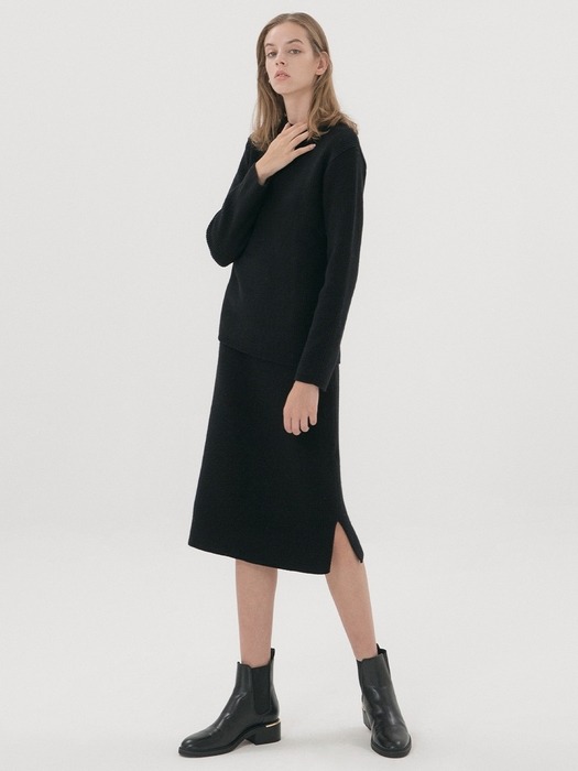 Wool Cashmere Pullover - Black