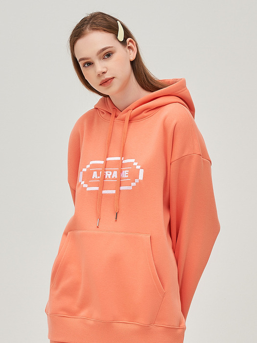 CIRCLE GRAPHIC HOODIE (LIVING CORAL)