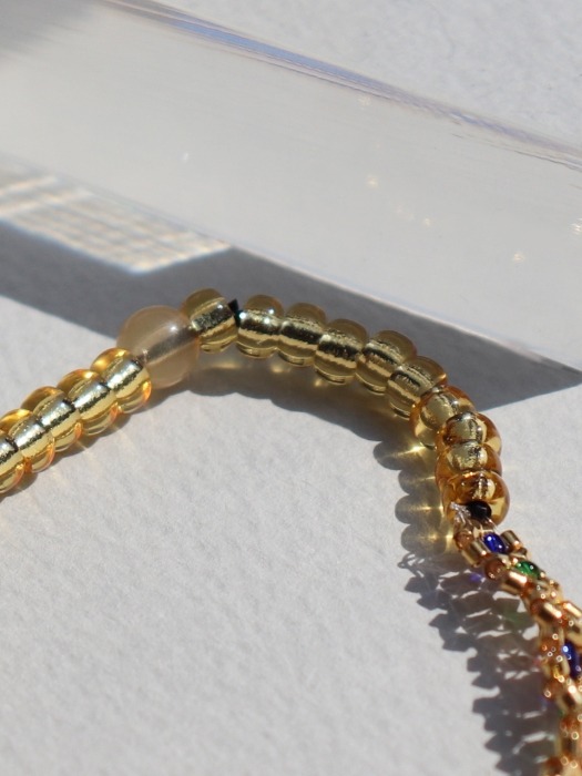 Gold Daisy Multi beads Bracelet 데이지 컬러 믹스 비즈팔찌