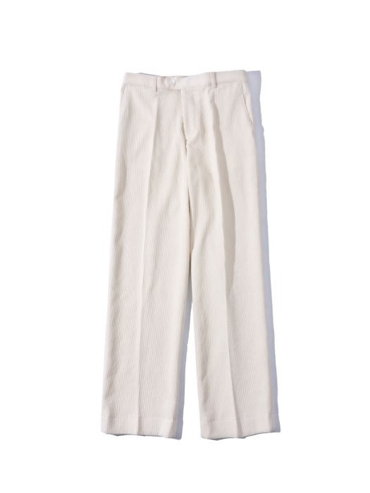 Classic Corduroy Straight Pants - Cream