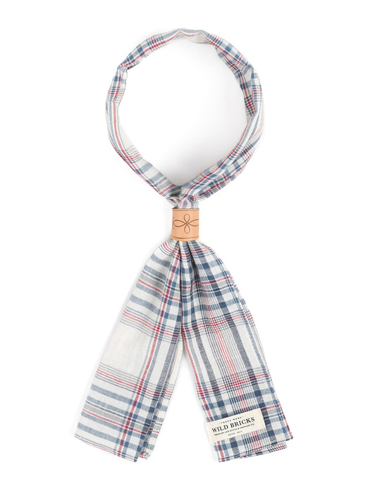 MD CHECK SCARF (ivory)