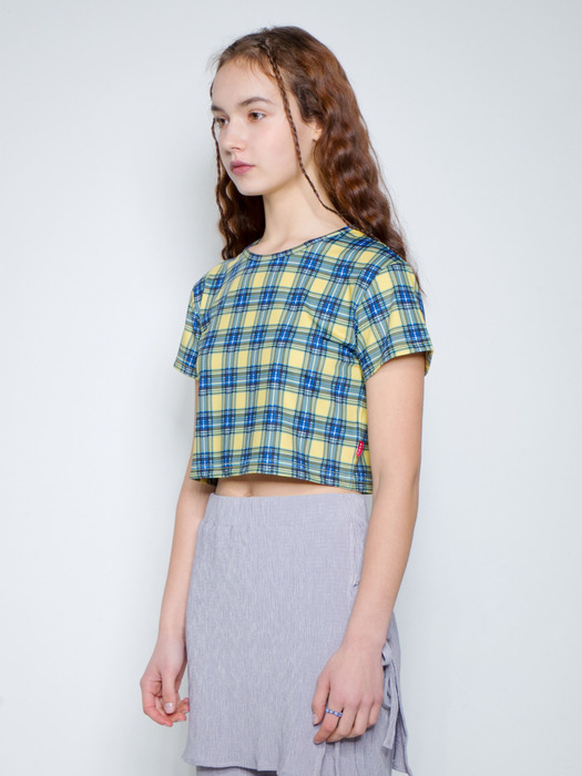 POPSICLE CHECK CROP TOP_YELLOW