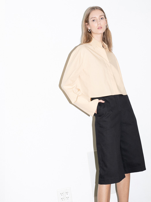 [20SS]PALM SPRINGS oversized long sleeve cropped shirt (Butter)