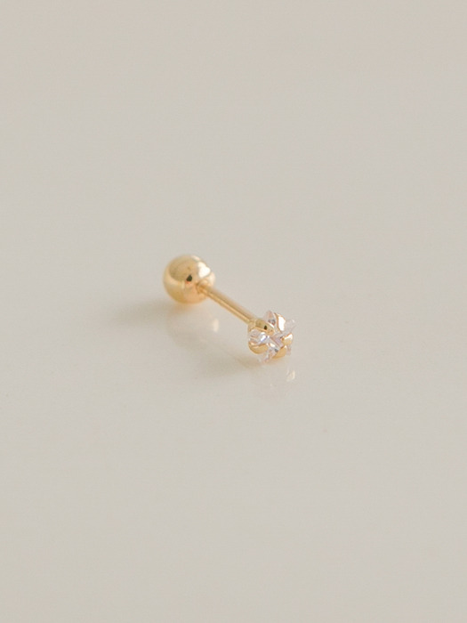 14k gold heart star CZ piercing (14k 골드)