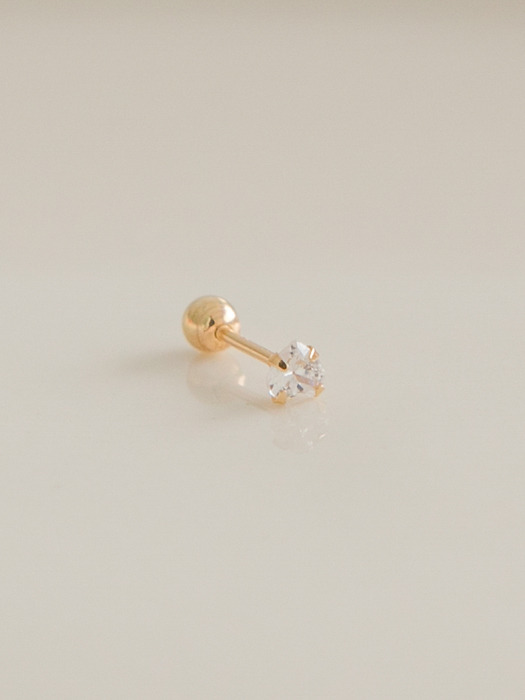 14k gold heart star CZ piercing (14k 골드)